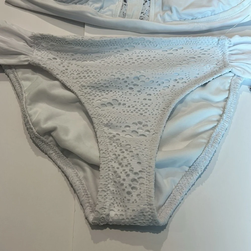 Mossimo white two piece bikini swim set size XL D/DD new